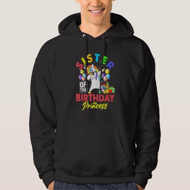 Sudadera Hermana De La Princesa De Cumpleaños Dabbing Unico (Anverso)