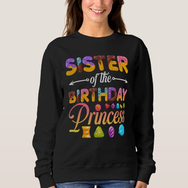 Sudadera Hermana De La Princesa De Cumpleaños Donut Birthda (Anverso)