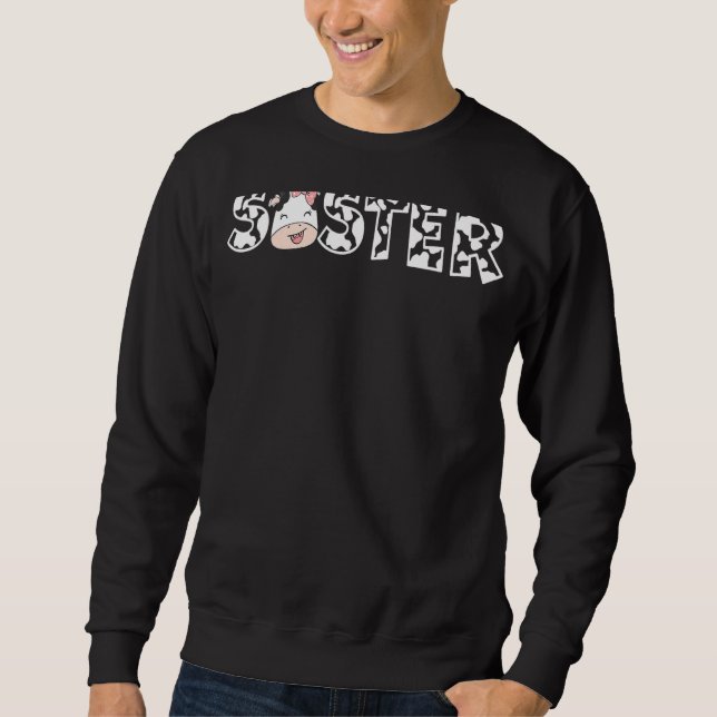 Sudadera Hermana Del Cumpleaños De La Chica Granja De Vaca  (Anverso)