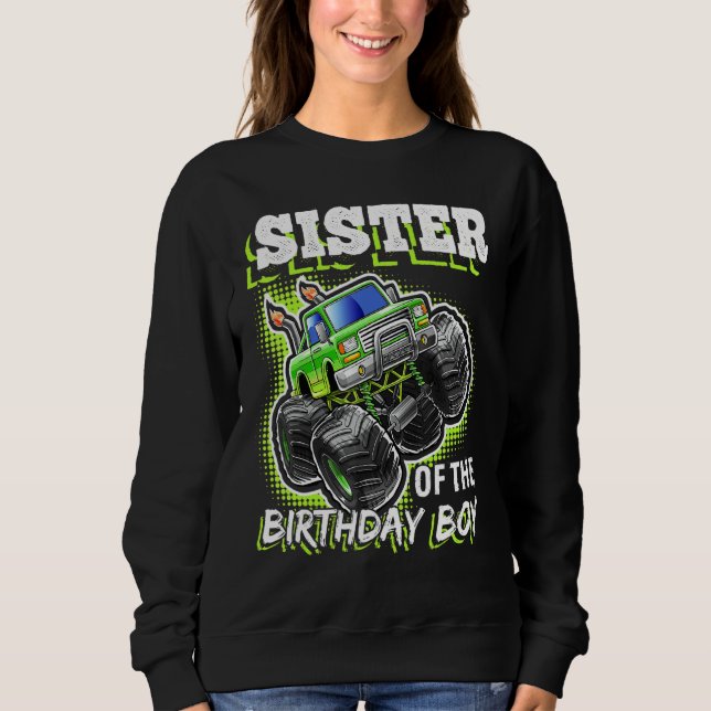 Sudadera Hermana del cumpleaños del monstruo del bebé (Anverso)