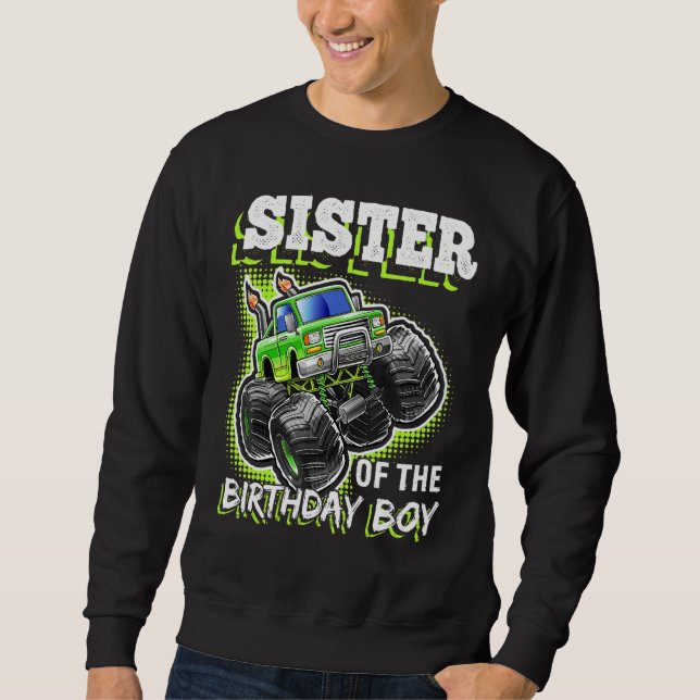 Sudadera Hermana del cumpleaños del monstruo del bebé (Anverso)
