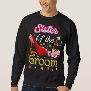 Sudadera Hermana Del Groom Feliz Boda Flor Zapato Rosa