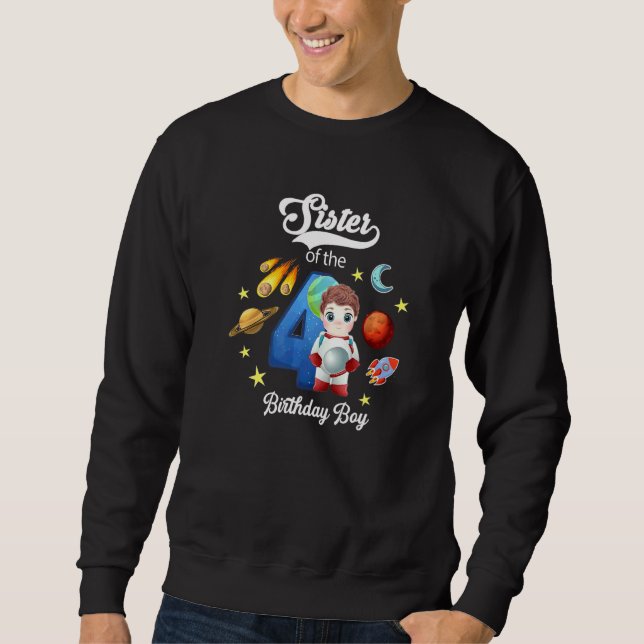 Sudadera Hermana Del Niño Astronauta Cumpleañero (Anverso)