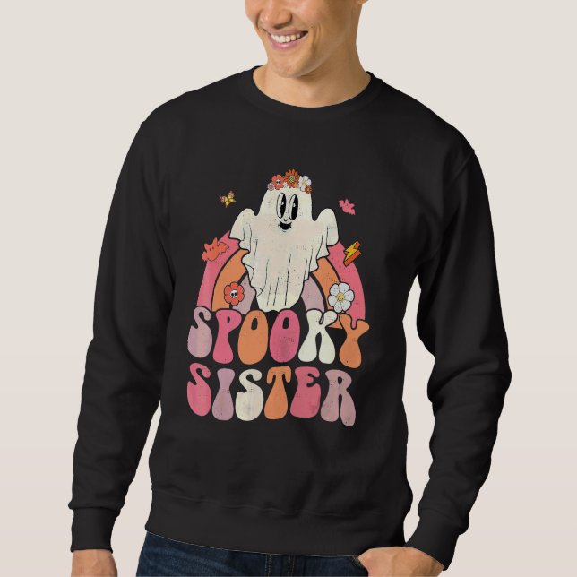 Sudadera Hermana espeluznante fantasma lindo arcoíris de Ha (Anverso)