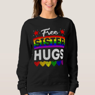 Sudadera Hermana Libre De Orgullo Lgbt Abraza Familia De Ap