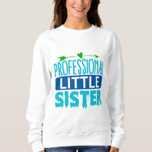 Sudadera Hermana Menor Profesional Goteo de Pintura Azul