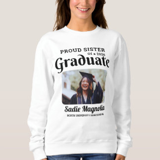 Sudadera Hermana orgullosa de una foto personalizada de gra