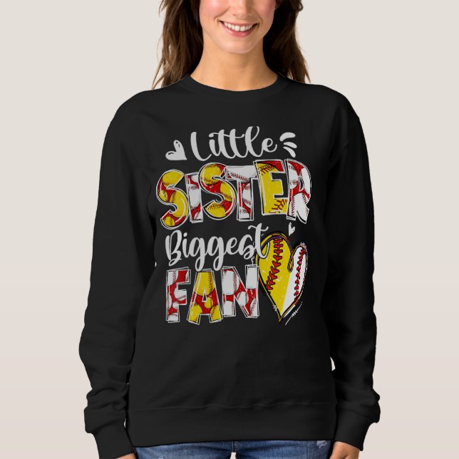Sudadera Hermana Pequeña Mayor Fann Cute Hermana De Teeball (Anverso)