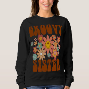 Sudadera Hermana Retro Groovy Familia Matanza Primer Cumple