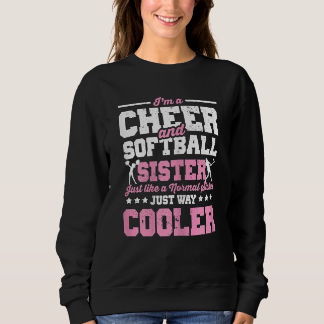 Sudadera Hermanas de las hermanas de softbol animan a las m (Anverso)