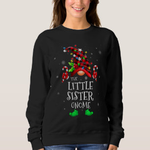 Sudadera Hermanita Gnomo Cuadro de Búfalo Familia Combinada