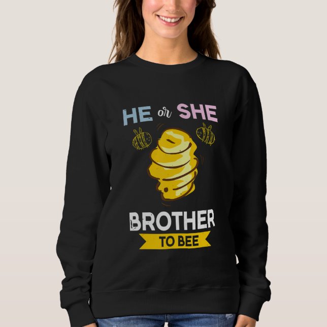 Sudadera Hermano Bebé Big Bro Mamá Bee Fiesta Tema (Anverso)