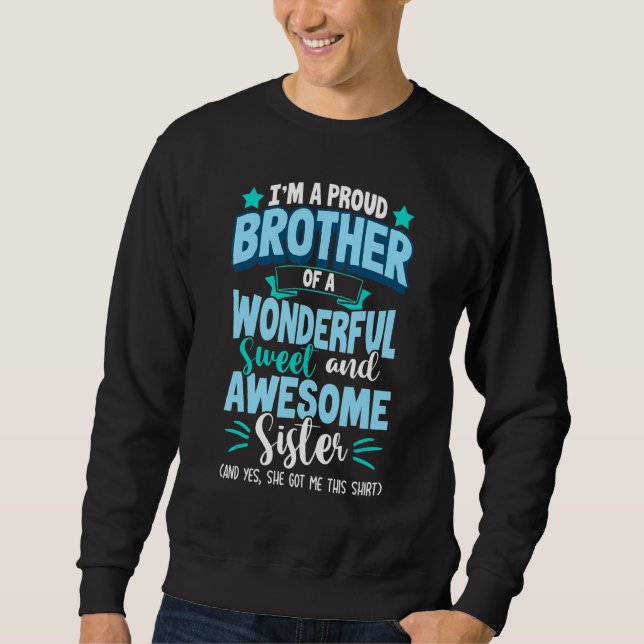 Sudadera Hermano de Awesome Sister Birday (Anverso)
