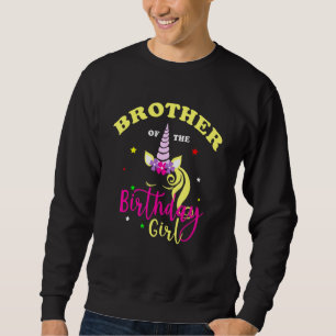 Sudadera Hermano De La Chica De Cumpleaños Unicorn Princesa