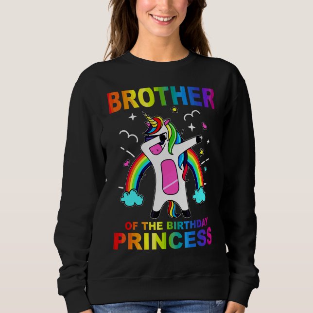 Sudadera Hermano De La Princesa De Cumpleaños Chica Dabbing (Anverso)