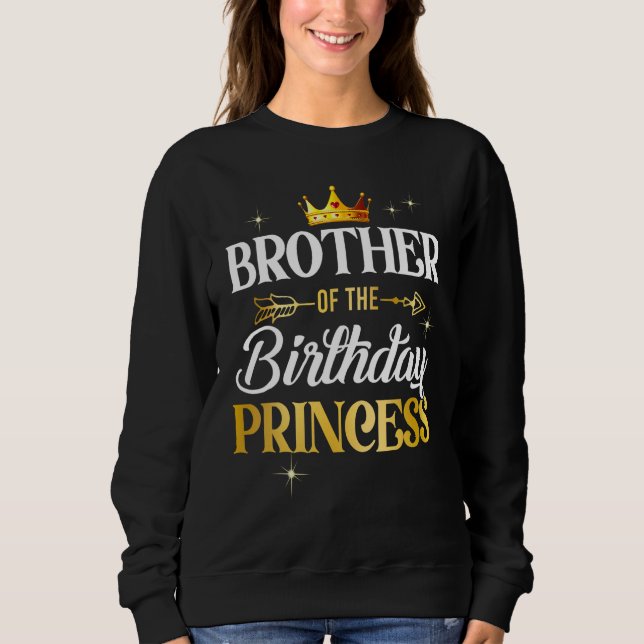 Sudadera Hermano De La Princesa De Cumpleaños Chica Fiesta  (Anverso)