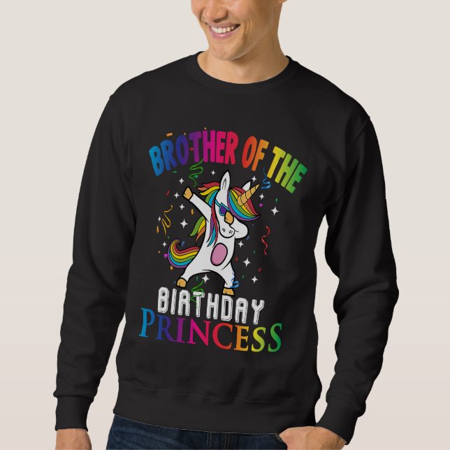 Sudadera Hermano de la princesa de cumpleaños Dabbing Unico (Anverso)