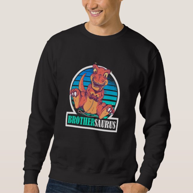 Sudadera Hermano del Hermano Gamer Hermano Pareja Dinosauri (Anverso)