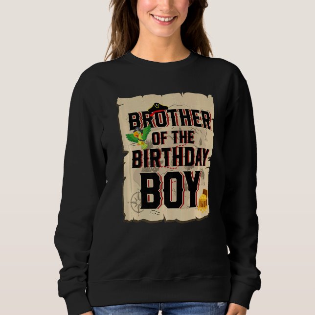 Sudadera Hermano Del Niño De Cumpleaños Tema Pirata Quinto  (Anverso)