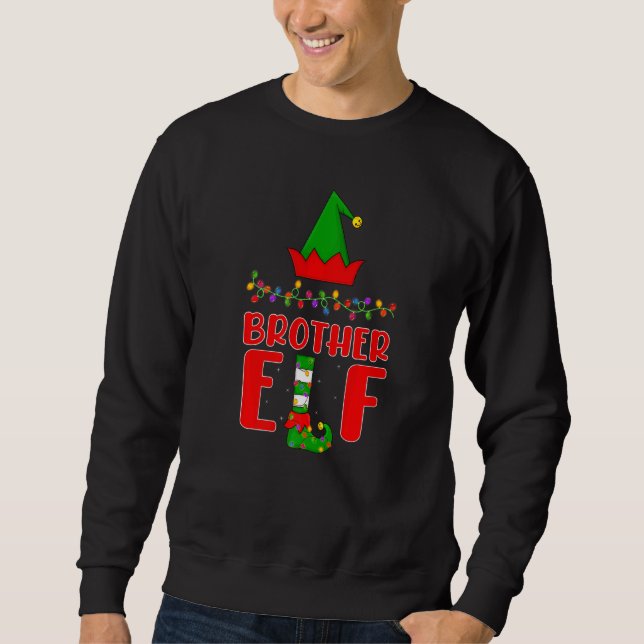 Sudadera Hermano Elf Navidades de iluminación familiar (Anverso)