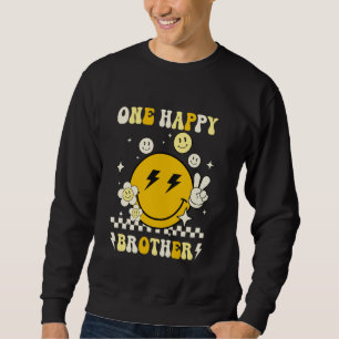 Sudadera Hermano feliz sonriente Groovy Cumpleaños Familia