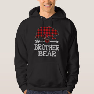 Sudadera Hermano Navidades Oso Pajama Red Plaid Buffalo Fa
