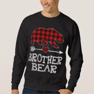 Sudadera Hermano Navidades Oso Pajama Red Plaid Buffalo Fa