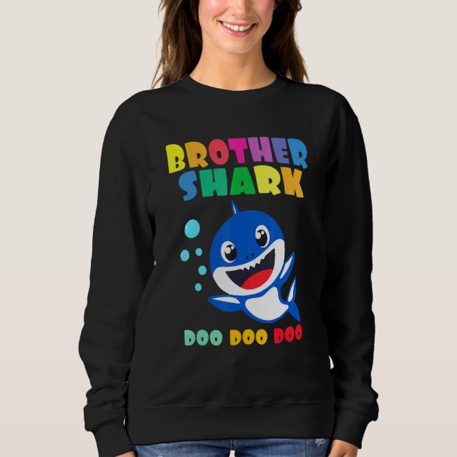 Sudadera Hermano Shark Cute bebé, familia de tiburones coin (Anverso)