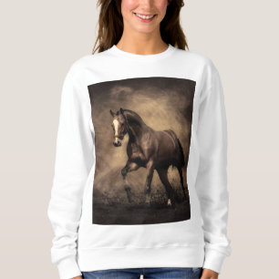 Sudadera Hermosa almohada de caballo marrón