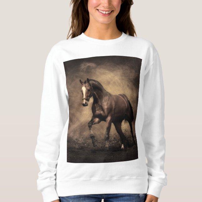 Sudadera Hermosa almohada de caballo marrón (Anverso)