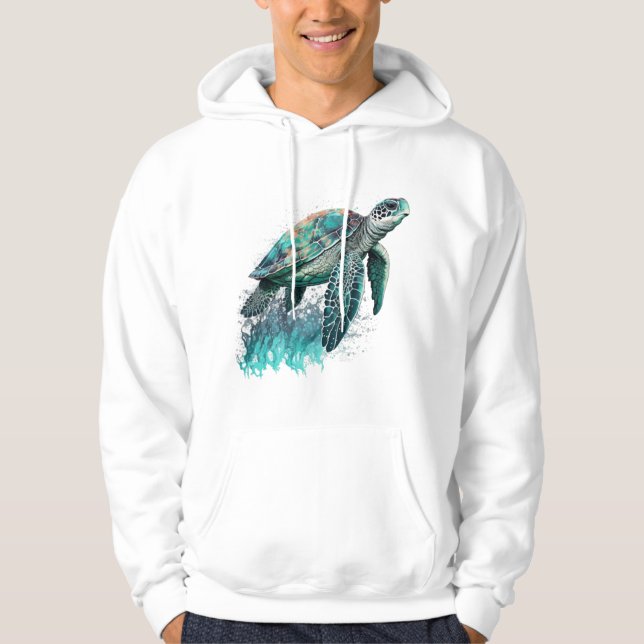Sudadera Hermosa Capa De Mar Con Majestuosa Tortuga De Mar (Anverso)
