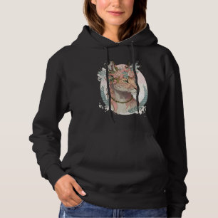 Sudadera Hermosa Corona de Flor de Lince Floral Acuarela An