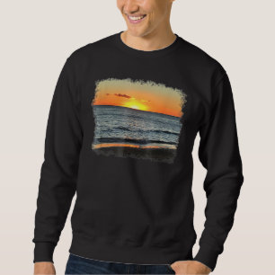 Sudadera Hermosa escena de playa California Waves Sunset Pa