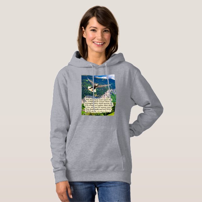 Sudadera Hermosa Escritura de Águila Isaías 40:31 (Anverso completo)