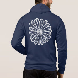 Sudadera Hermosa flor de margarita, Ilustracion de semitono