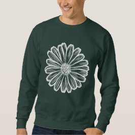 Sudadera Hermosa flor de margarita, Ilustracion de semitono