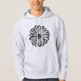 Sudadera Hermosa flor de margarita, Ilustracion de semitono