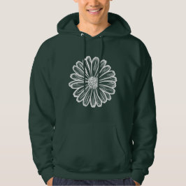 Sudadera Hermosa flor de margarita, Ilustracion de semitono