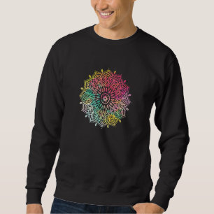 Sudadera Hermosa Flor Floral Mandala Patrón Geométrico