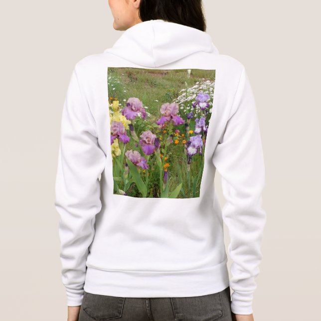 Sudadera Hermosa foto floral de Iris morado (Reverso)