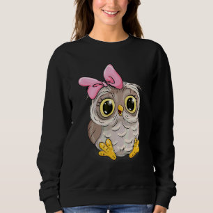 Sudadera Hermosa Lechuza Bebé Con Animales De Bow Rosado Mu