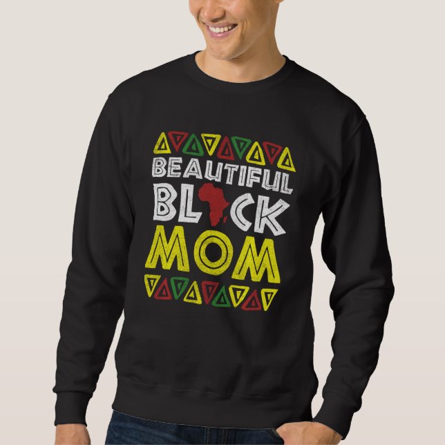 Sudadera Hermosa mamá negra Melanin Apparthafro negro suyo (Anverso)