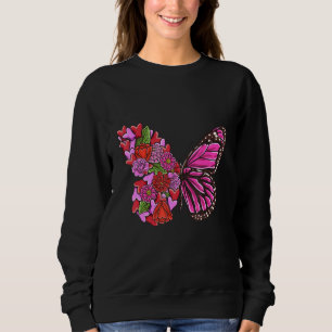 Sudadera Hermosa Mariposa Con Medio Flor Para Mariposa