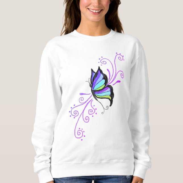 Sudadera Hermosa mariposa Resumen arte para usar (Anverso)