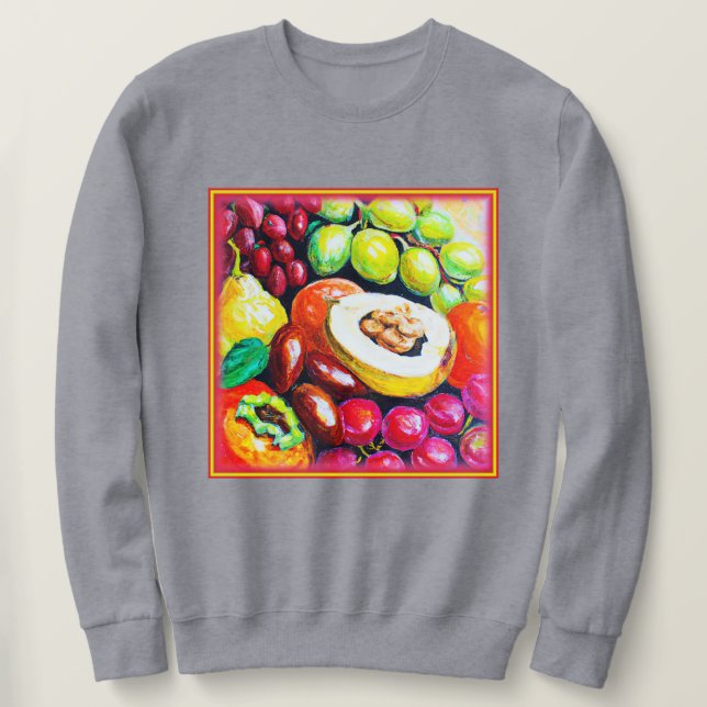 Sudadera Hermosa mezcla de pintura de frutas de uva. ¡Hazte (Anverso del diseño)