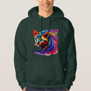 Sudadera Hermosa obra de arte de un gato colorido