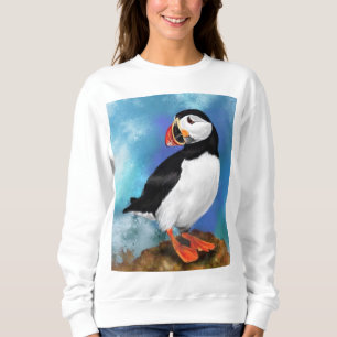 Sudadera Hermosa pintura de pájaros de la merluza atlántica