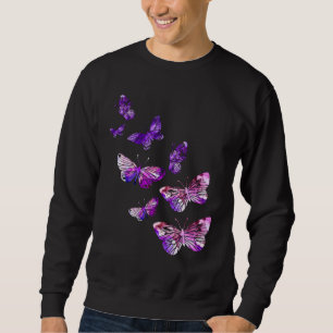 Sudadera Hermosas mariposas Chicas mariposas púrpura marip