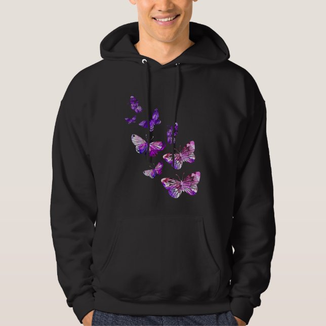 Sudadera Hermosas mariposas Chicas mariposas púrpura maripo (Anverso)