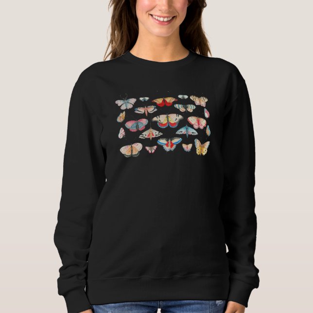 Sudadera Hermosas mariposas de arte de mariposa de época ma (Anverso)